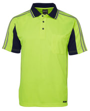 6AT4S JB's HV 4602.1 S/S Arm Tape Polo - Lime/Navy