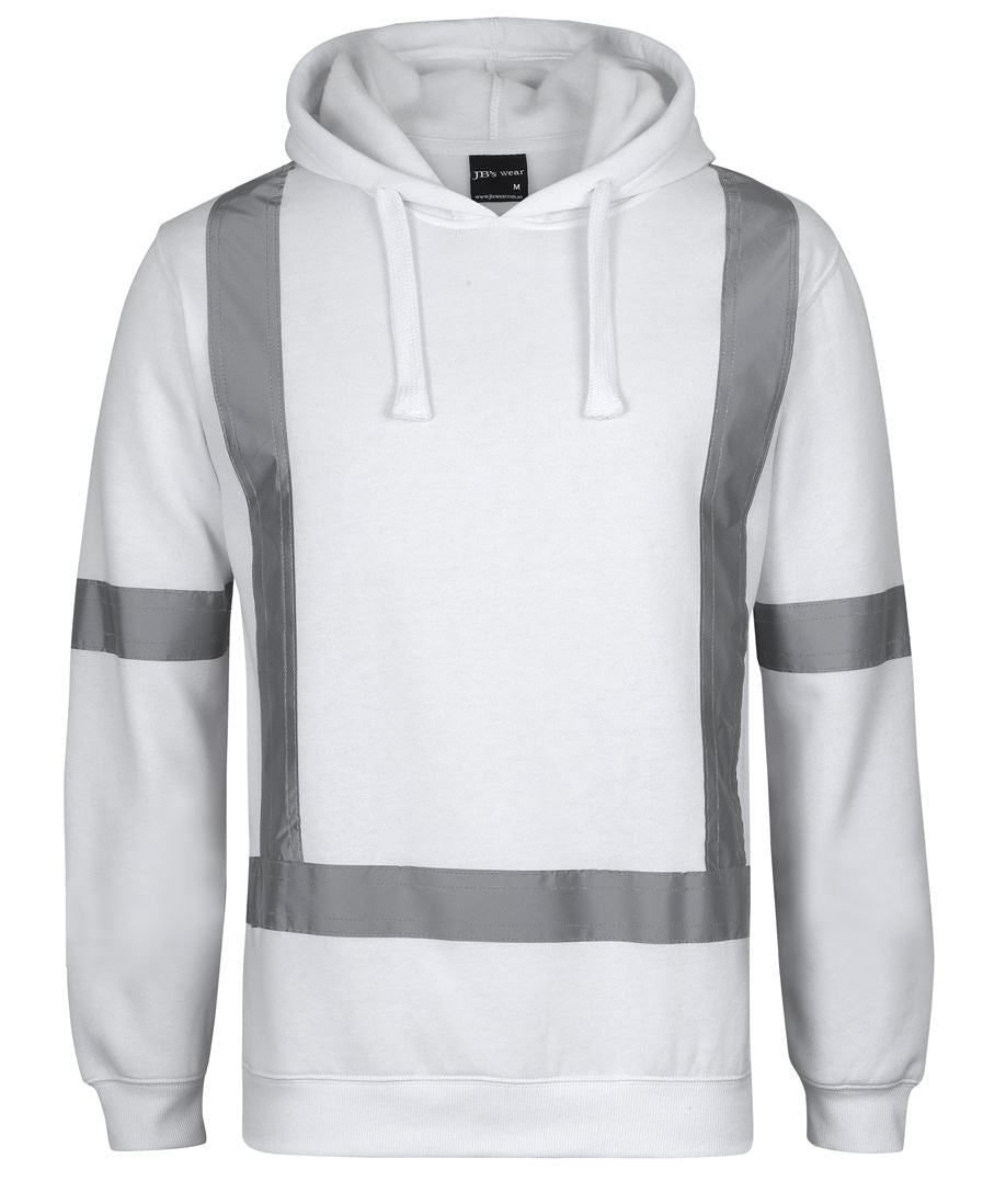 6BNH JB's Fleece Hoodie With Reflective Tape - White