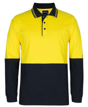 6CPHL JB's HV L/S Cotton Polo - Yellow/Black
