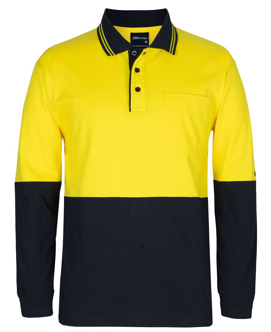 6CPHL JB's HV L/S Cotton Polo - Yellow/Black