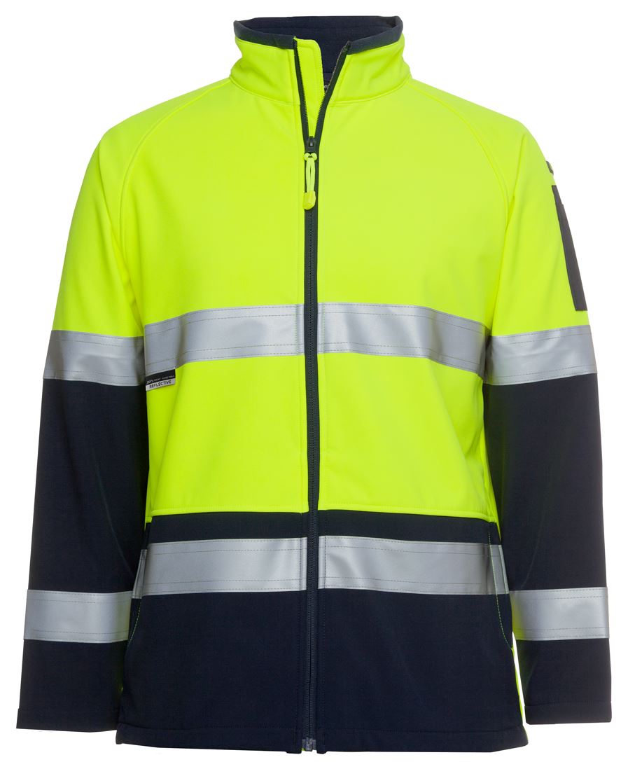 6D4LJ JB's HV 4602.1 (D+N) Softshell Jacket - Lime/Navy