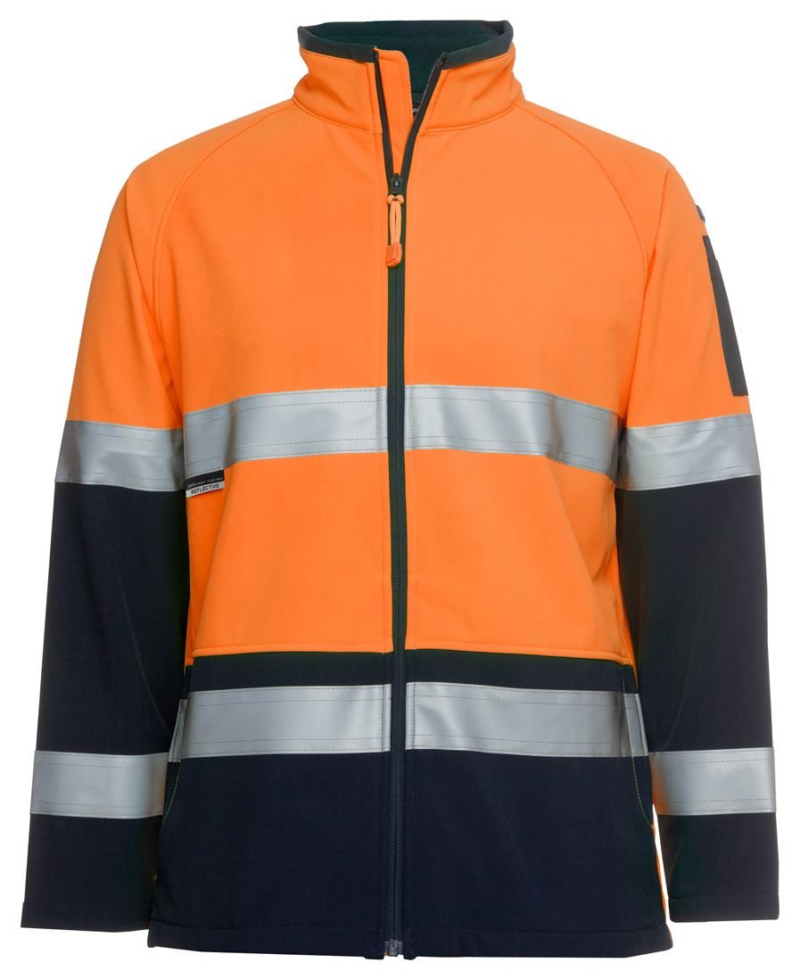 6D4Lj JB's HV 4602.1 (D+N) Softshell Jacket - Orange/Navy