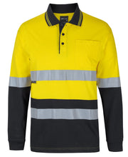 6DCPL JB's HV (D+N) L/S Cotton Polo - Yellow/Black