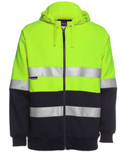6DNH JB's HV (D+N) Full Zip Fleecy Hoodie - Lime/Navy