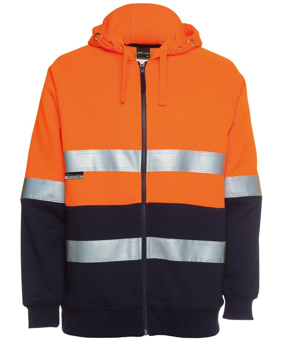 6Dnh JB's HV (D+N) Full Zip Fleecy Hoodie - Orange/Navy