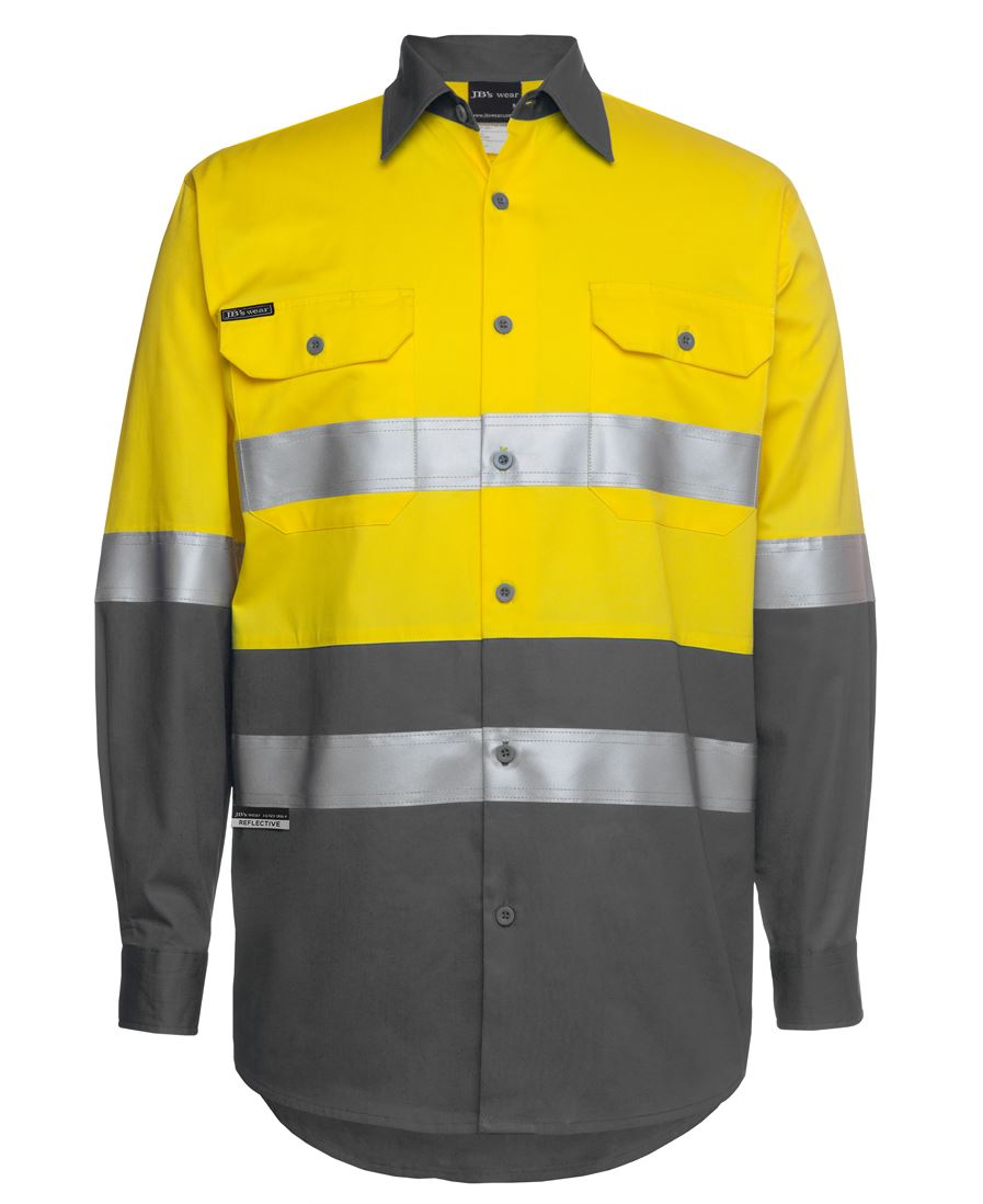 6Dnwl JB's HV (D+N) L/S 150G W/Shirt - Yellow/Charcoal