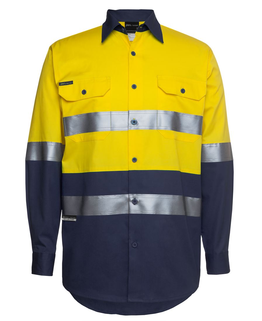 6Dnwl JB's HV (D+N) L/S 150G W/Shirt - Yellow/Navy