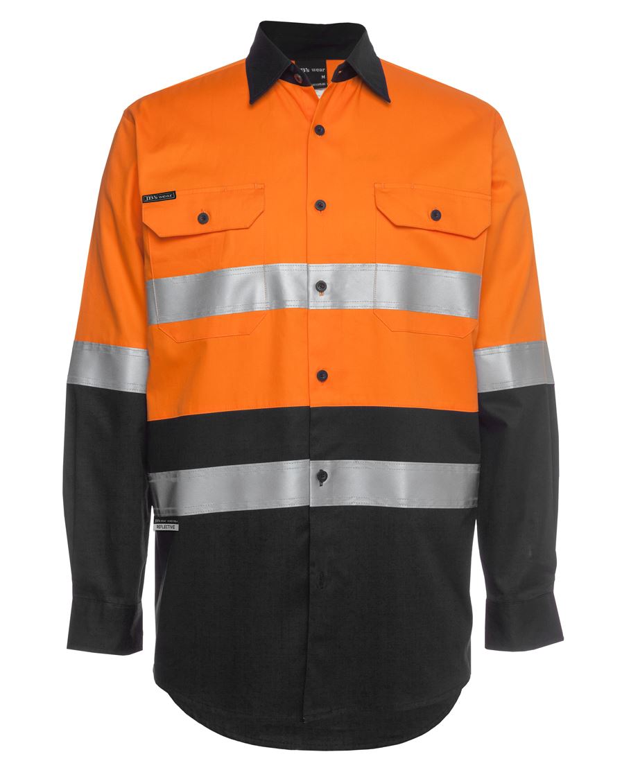 6Dnwl JB's HV (D+N) L/S 150G W/Shirt - Orange/Black