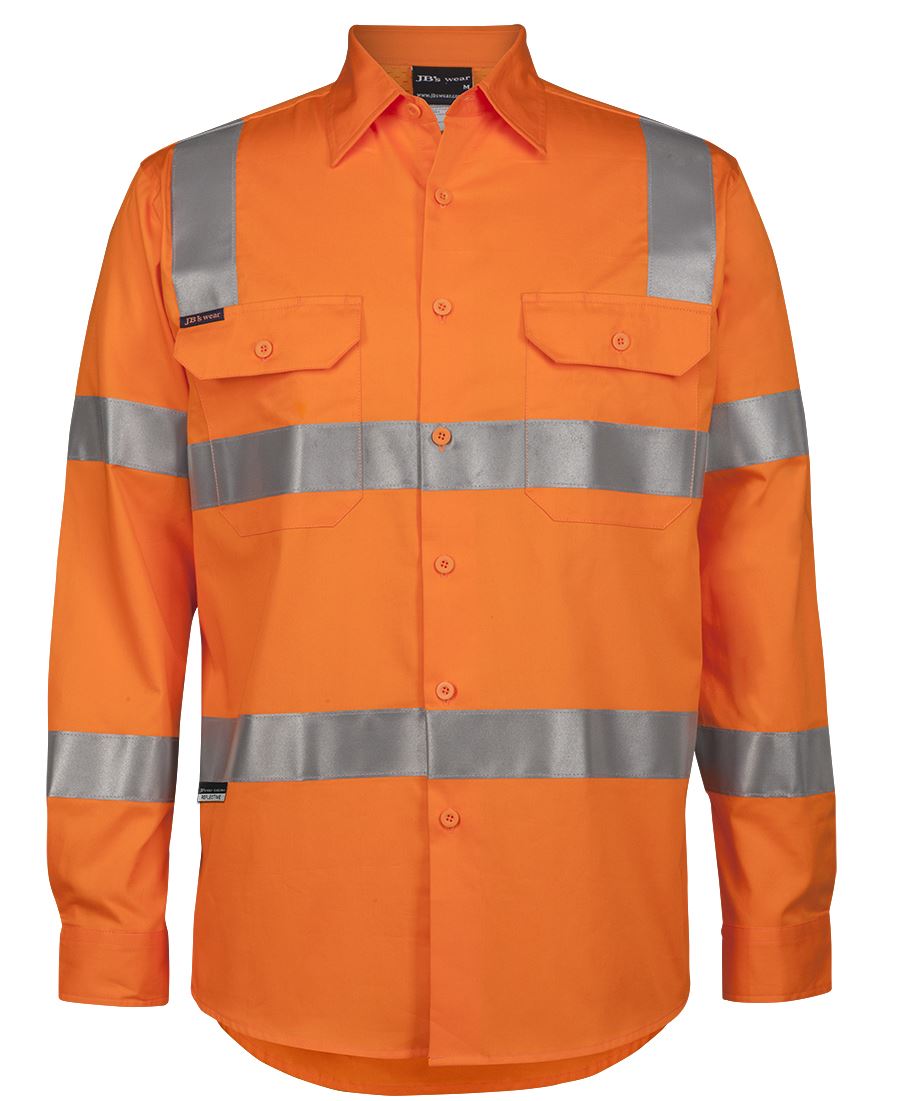 6DNWR JB's HV (D+N) L/S 150G VIC Rail W/Shirt - Orange