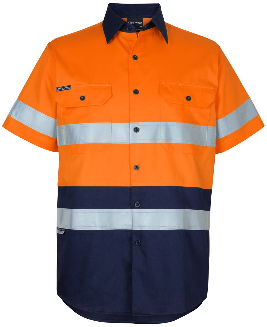 6DNWS JB's HV (D+N) S/S 150G W/Shirt - Orange/Navy