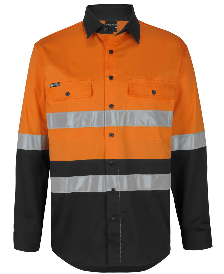 6DSWL JB's HV D+N L/S Stretch W/Shirt With Tape - Orange/Black