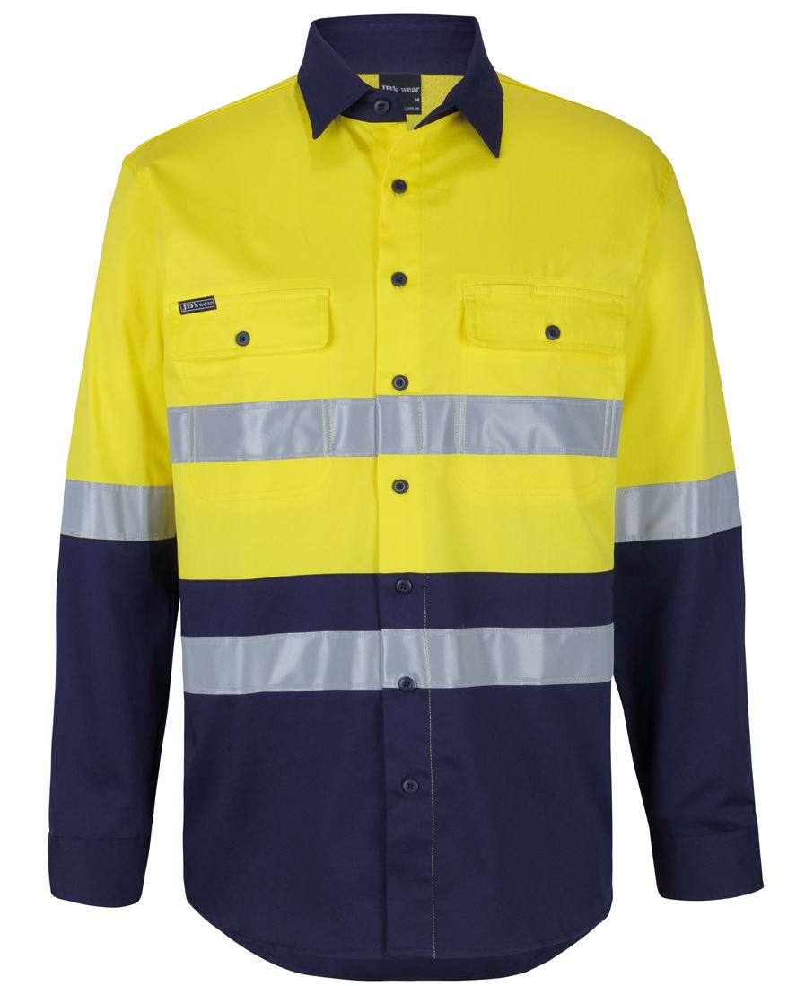 6Dswl JB's HV D+N L/S Stretch W/Shirt With Tape - Yellow/Navy