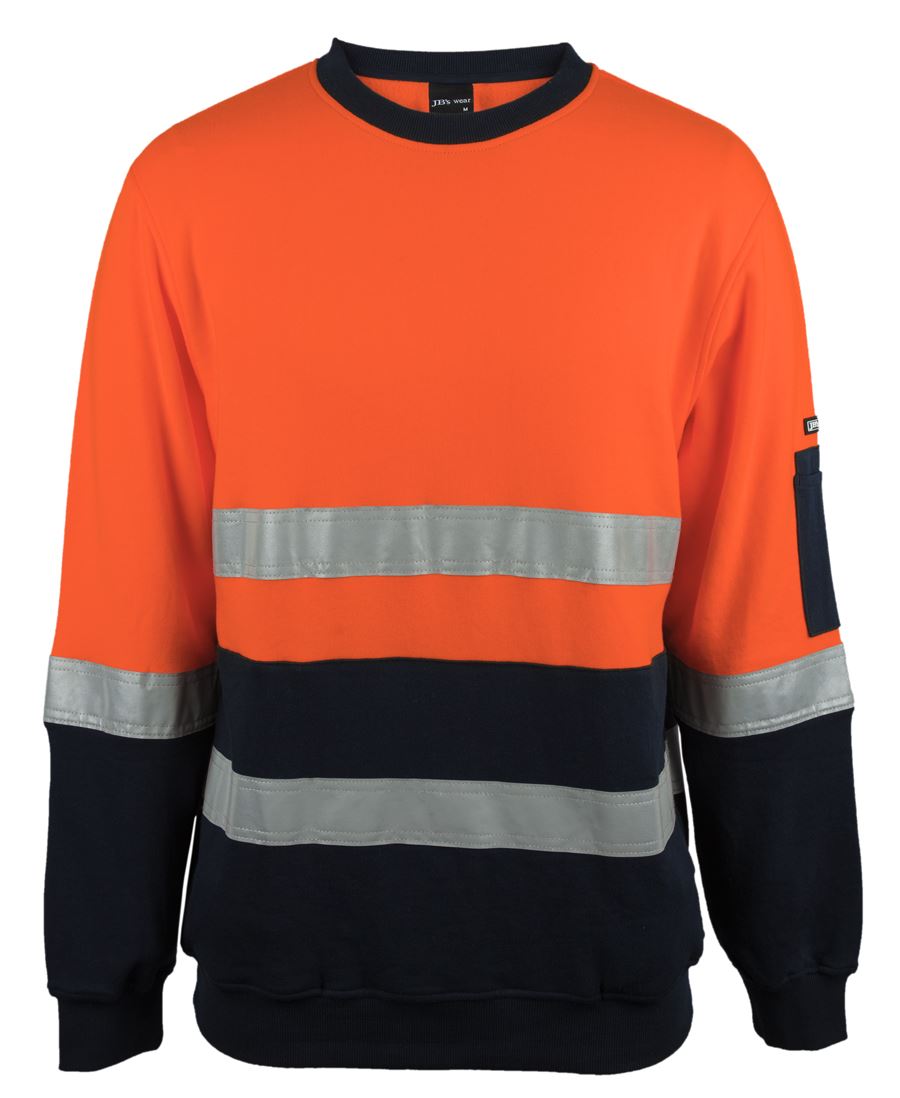 6DVCM JB's HV 310 (D+N) Cotton Crew Neck Fleece - Orange/Navy