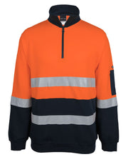 6DVFM JB's HV 310 (D+N) Cotton 1/2 Zip Fleece - Orange/Navy