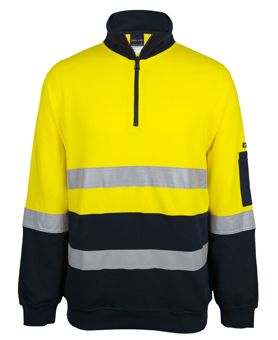 6Dvfm JB's HV 310 (D+N) Cotton 1/2 Zip Fleece - Yellow/Navy