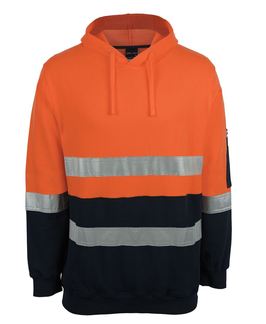 6DVPM JB's HV D+N 310 Cotton Pullover Fleece Hoodie Orange/Nvy - Orange/Navy