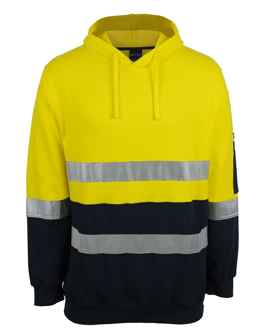6Dvpm JB's HV D+N 310 Cotton Pullover Fleece Hoodie Orange/Nvy - Yellow/Navy