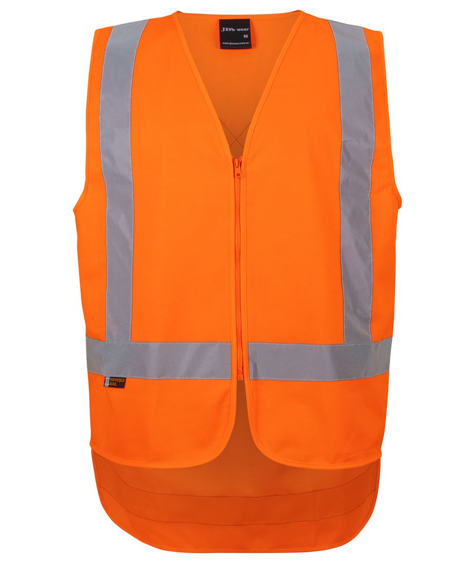 6DVQV JB's NSW/QLD Rail (D+N) Zip X-Back Safety Vest - Orange
