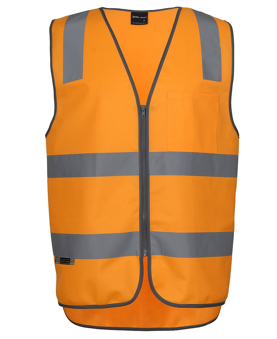6DVTV JB's Aust. Rail (D+N) Zip Safety Vest - Orange
