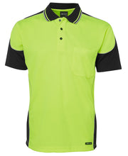 6HCP4 JB's HV 4602.1 S/S Contrast Piping Polo - Lime/Black