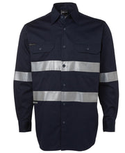 6HDNL JB's L/S 190G Work Shirt With Reflective Tape - Navy