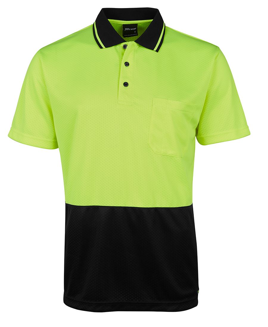 6HJNC JB's HV 4602.1 Jacquard Non Cuff Polo - Lime/Black