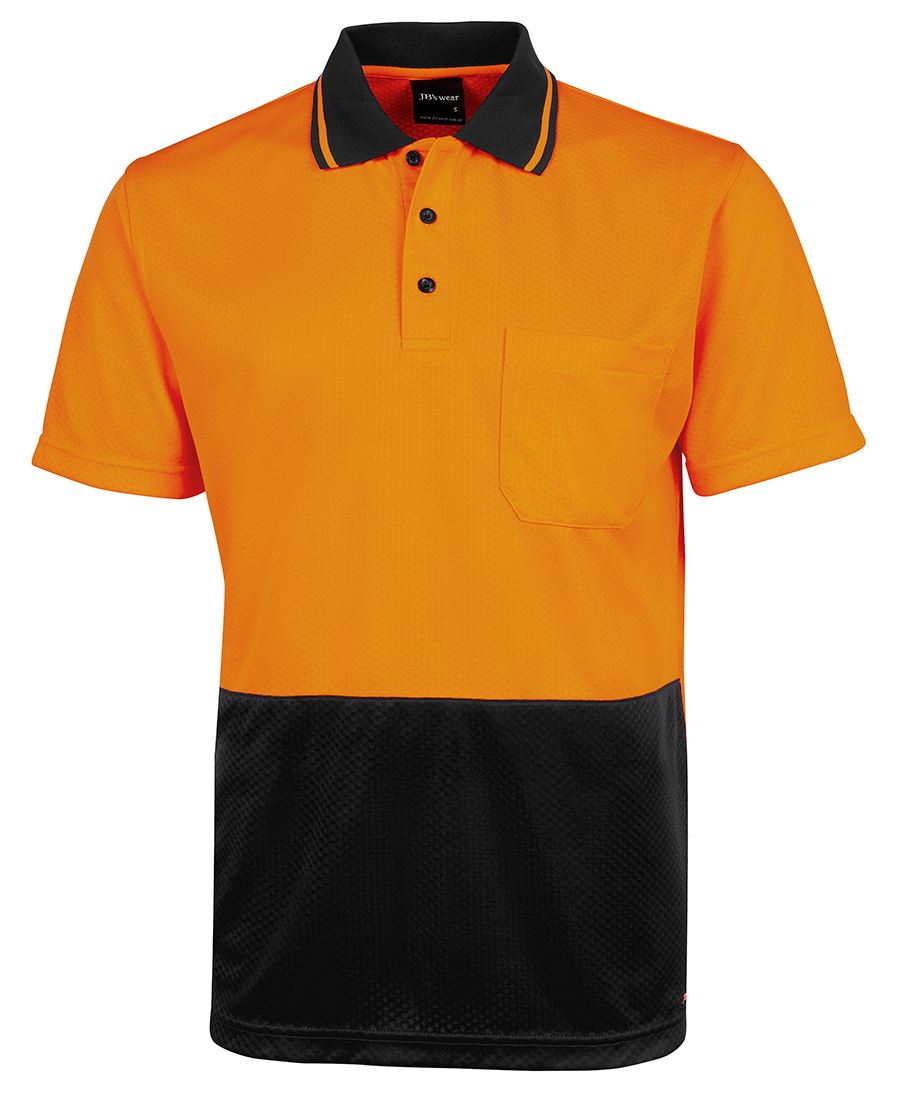 6Hjnc JB's HV 4602.1 Jacquard Non Cuff Polo - Orange/Black
