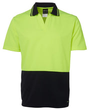 6HNB JB's HV 4602.1 S/S Non Button Polo - Lime/Navy