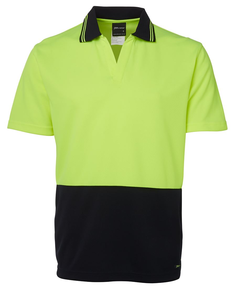 6HNB JB's HV 4602.1 S/S Non Button Polo - Lime/Navy