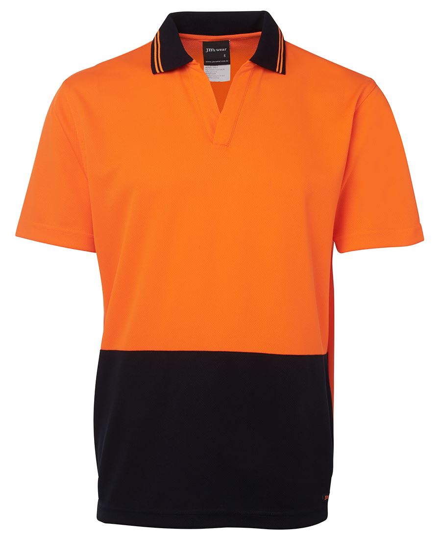 6Hnb JB's HV 4602.1 S/S Non Button Polo - Orange/Navy
