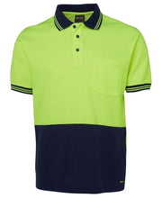6HPS JB's HV S/S Cotton Back Polo - Lime/Navy