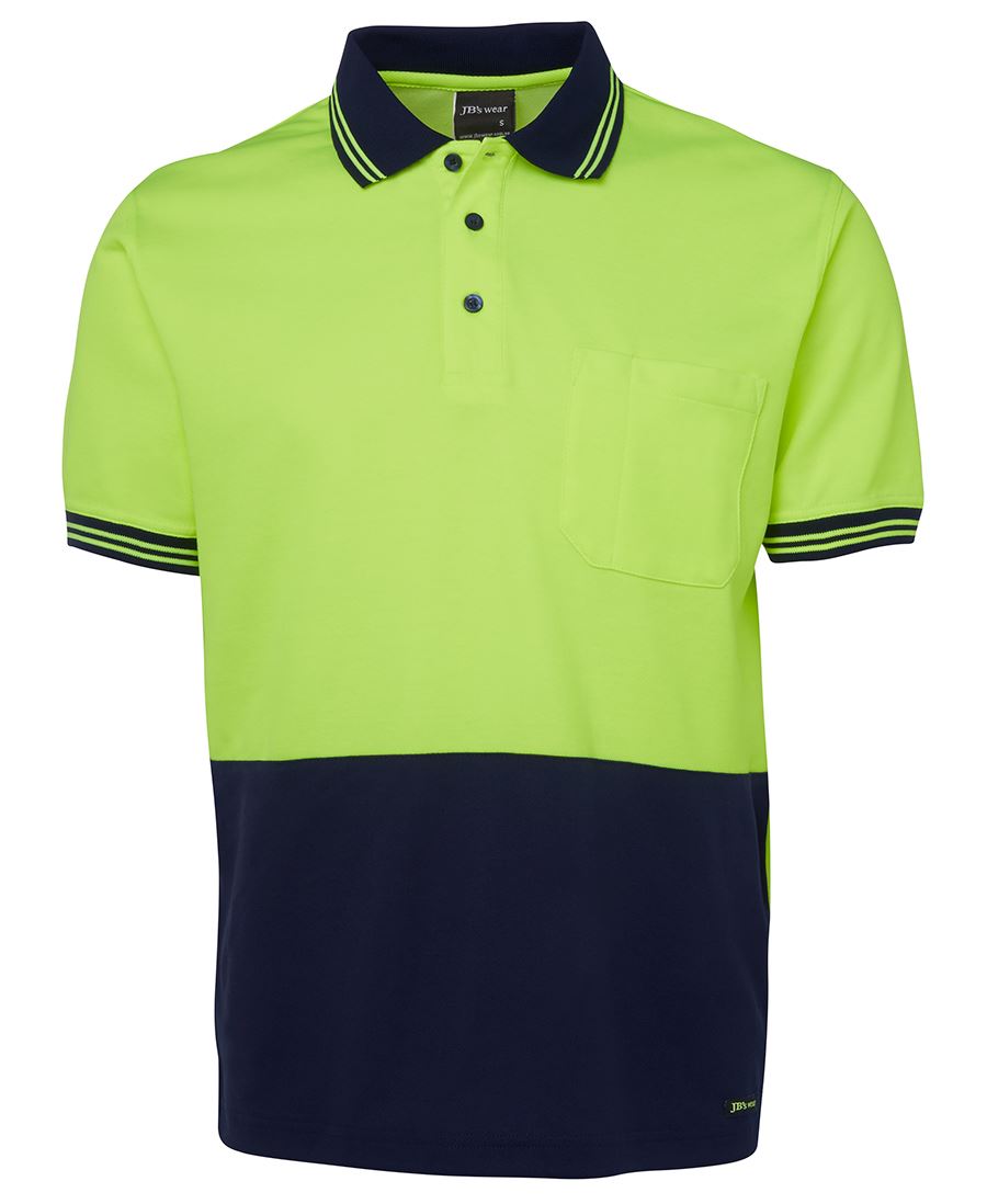 6HPS JB's HV S/S Cotton Back Polo - Lime/Navy