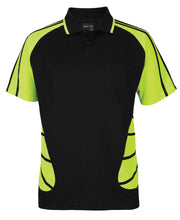 6HSSP JB's Street Spider Polo - Black/Lime