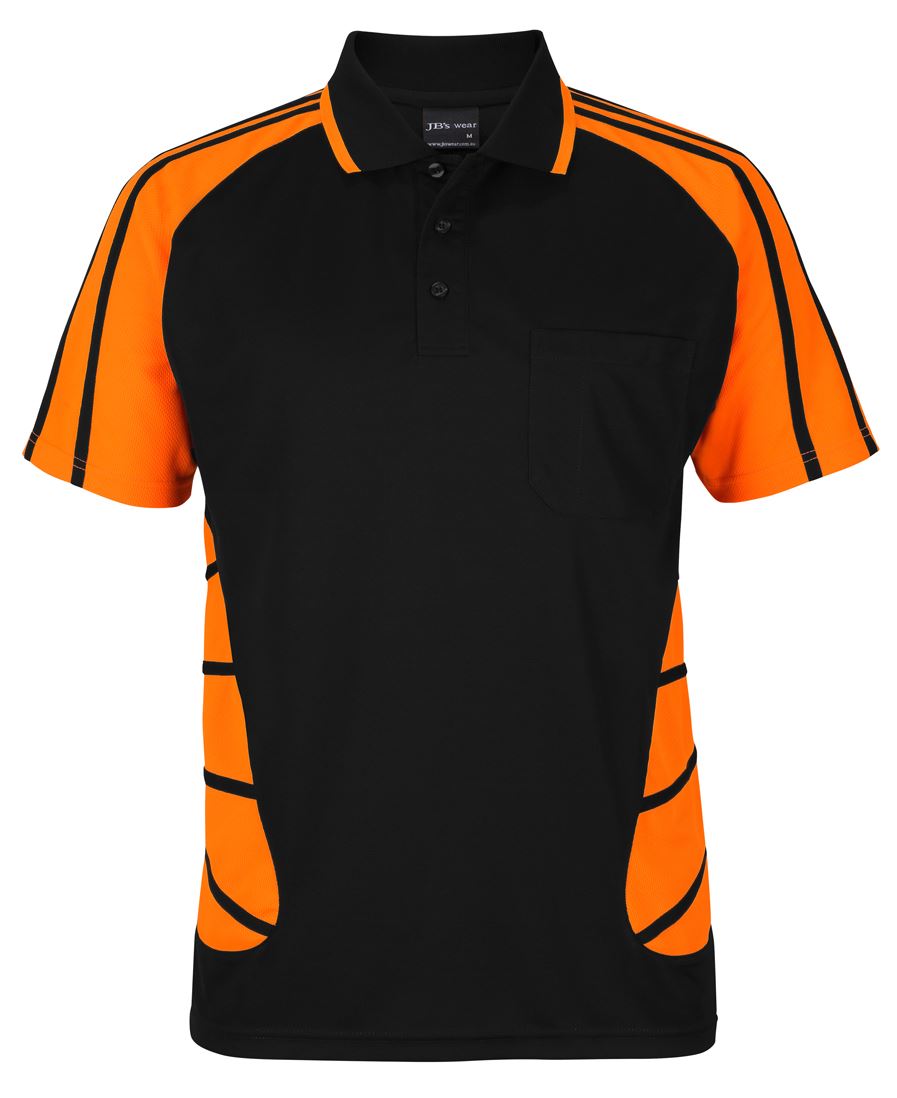 6Hssp JB's Street Spider Polo - Black/Orange
