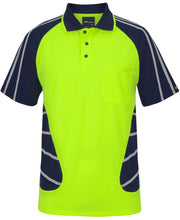 6HSSR JB's Street Spider Polo W/ Reflective Stripe - Lime/Navy