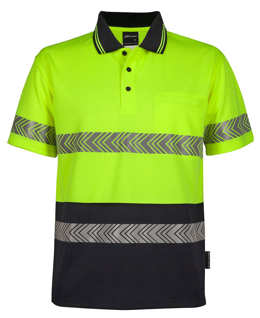 6HSST JB's HV S/S Segmented Tape Polo - Lime/Navy