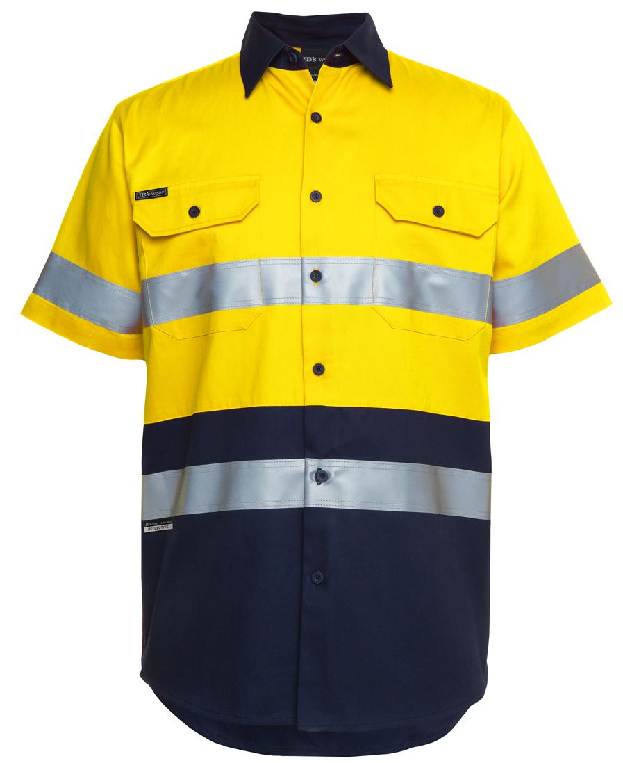 6Hss JB's HV (D+N) S/S 190G Shirt - Yellow/Navy