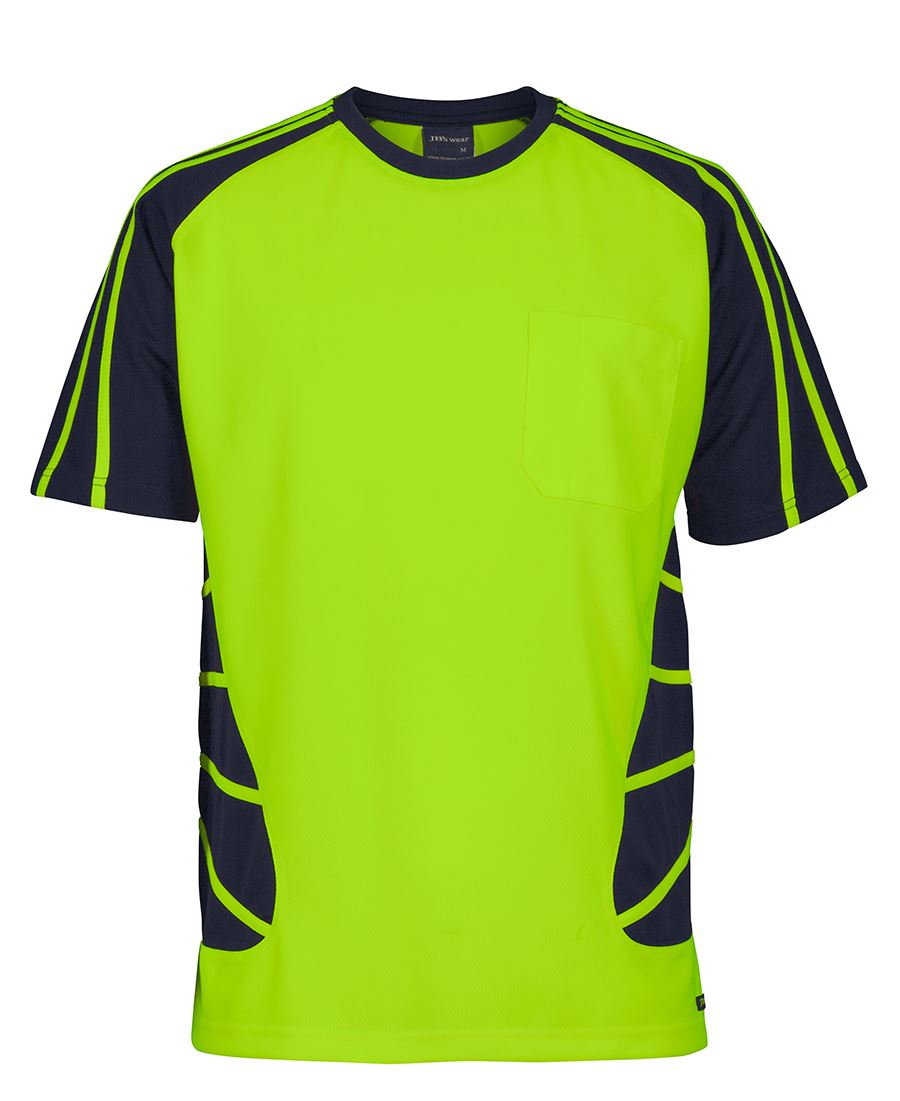 6HST JB's HV Spider Tee - Lime/Navy