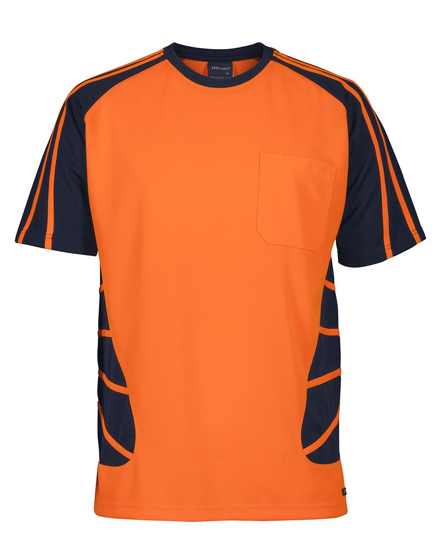 6Hst JB's HV Spider Tee - Orange/Navy