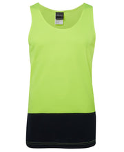 6HTS JB's HV Trad Singlet - Lime/Navy