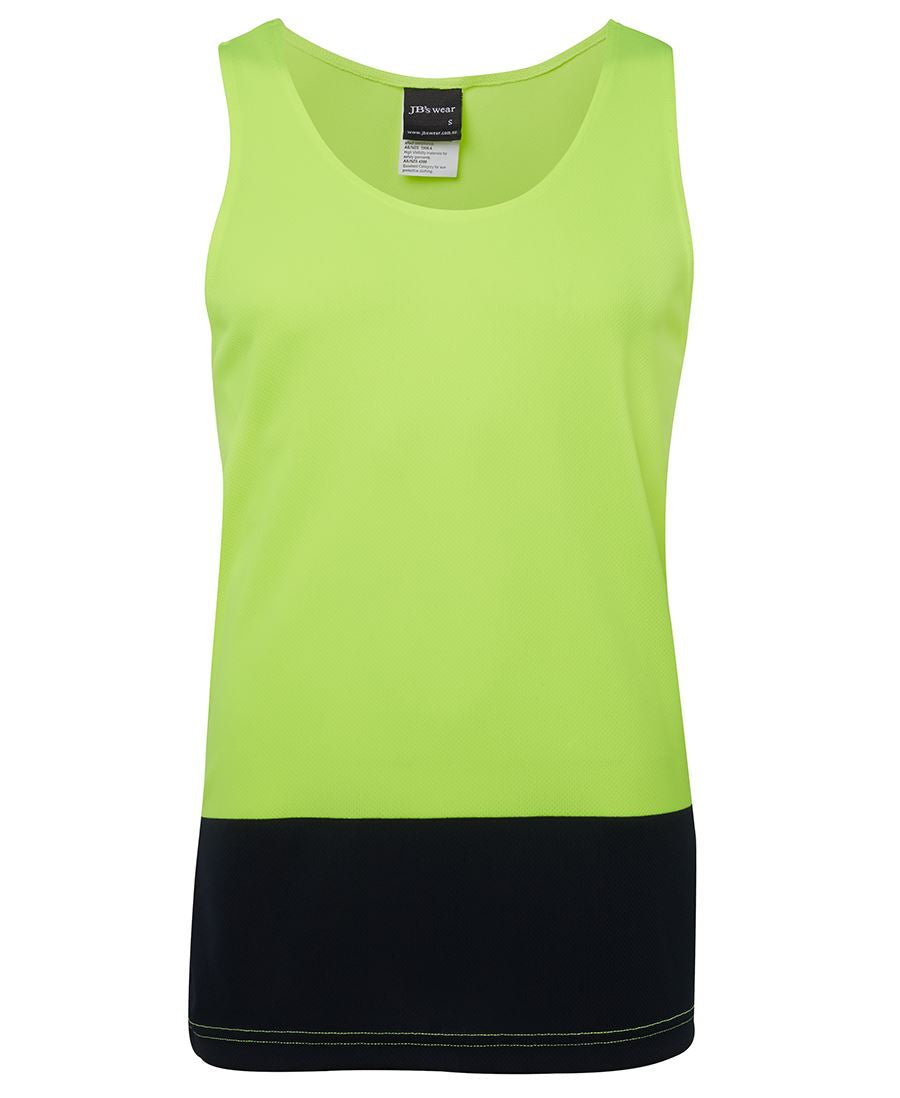 6HTS JB's HV Trad Singlet - Lime/Navy