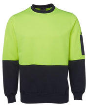 6HVCN JB's HV Fleecy Crew - Lime/Navy