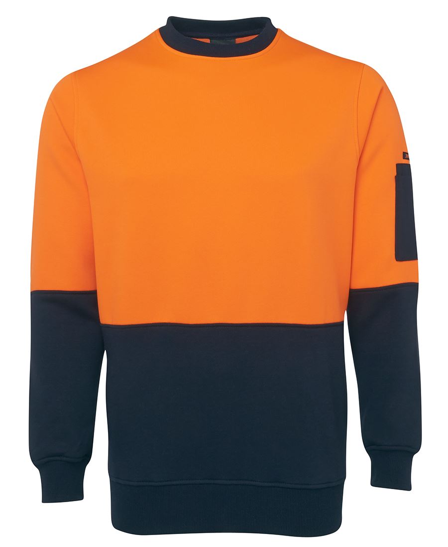 6Hvcn JB's HV Fleecy Crew - Orange/Navy