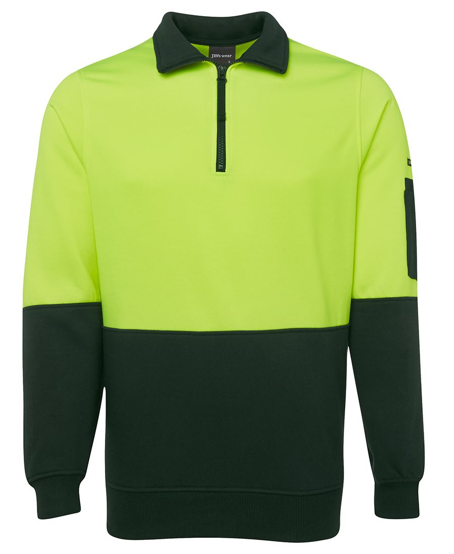 6Hvfh JB's HV 1/2 Zip Fleecy - Lime/Bottle