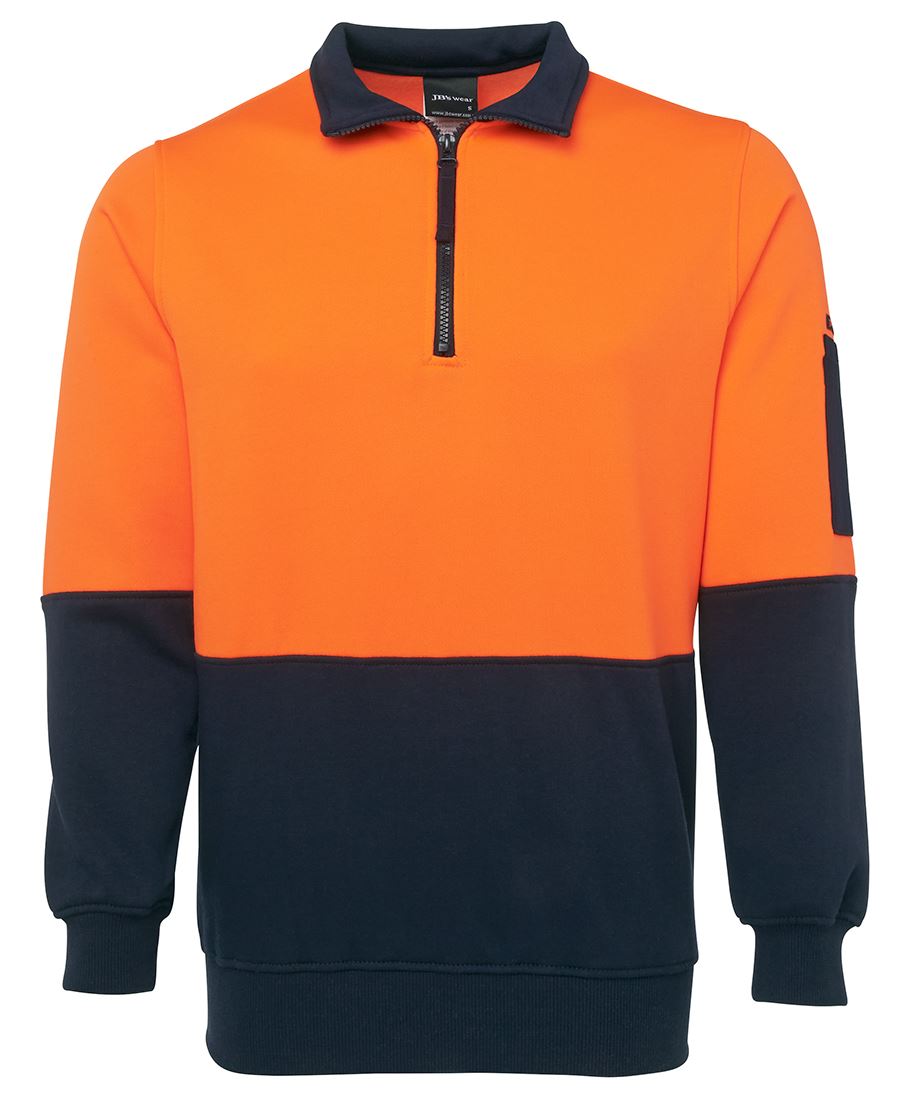 6Hvfh JB's HV 1/2 Zip Fleecy - Orange/Navy