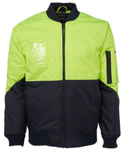 6HVFJ JB's Hi Vis Flying Jacket - Lime/Navy