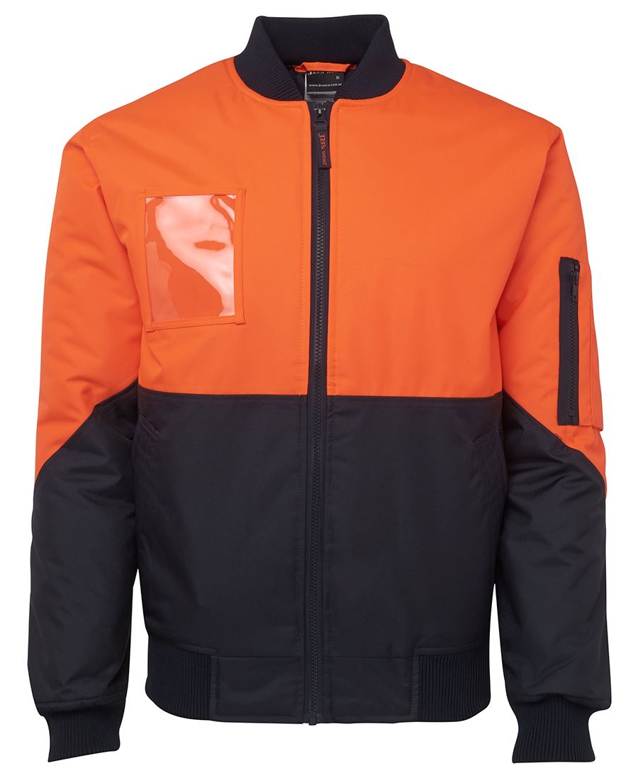6Hvfj JB's Hi Vis Flying Jacket - Orange/Navy