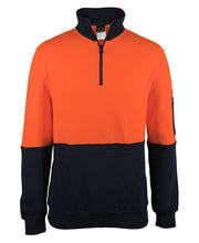6HVFM JB's HV 310 Cotton 1/2 Zip Fleece - Orange/Navy