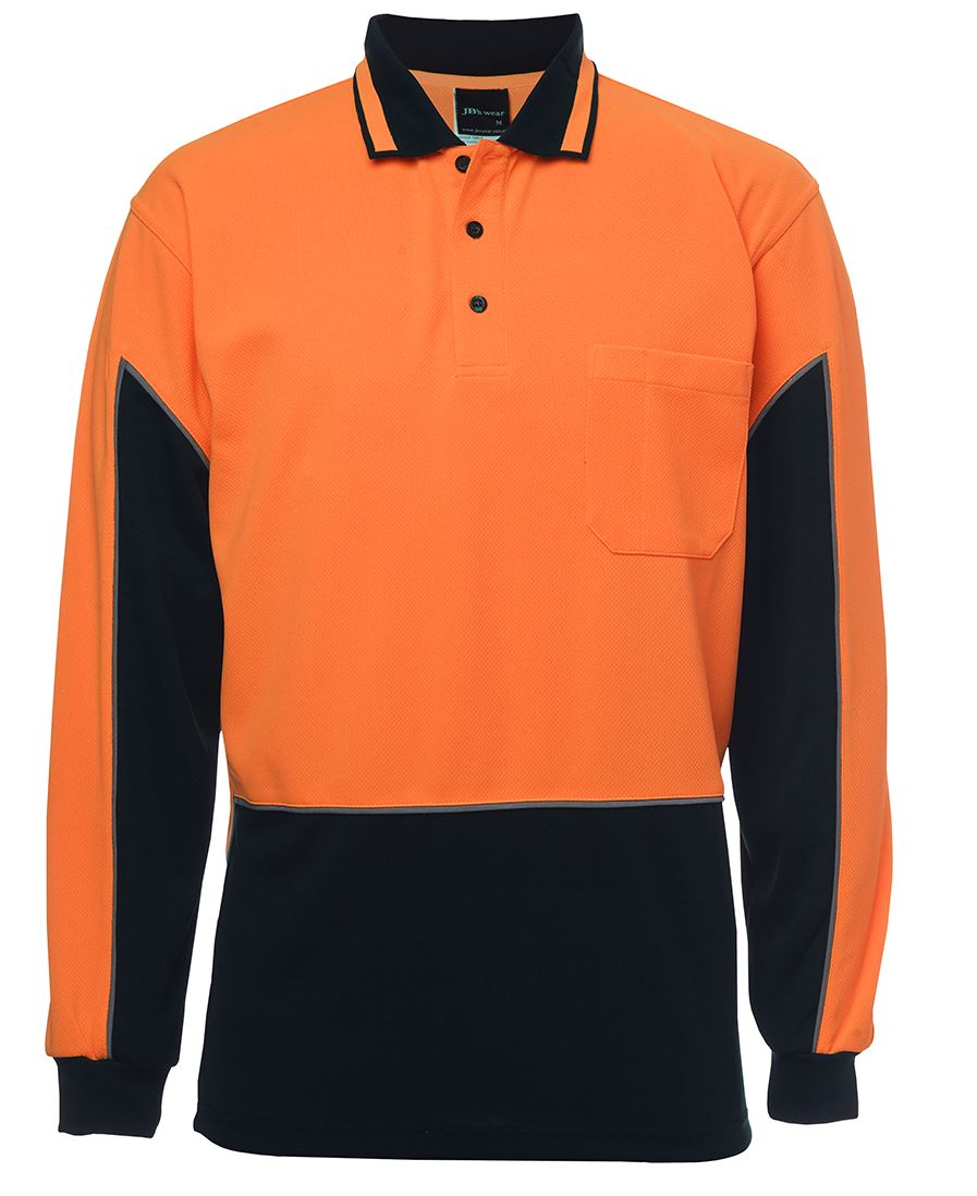 6Hvgl JB's HV 4602.1 L/S Gap Polo - Orange/Navy