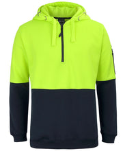 6HVHZ JB's HV 1/2 Zip Fleecy Hoodie - Lime/Navy